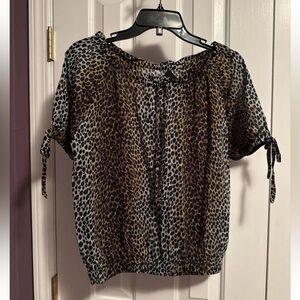 D&G Leopard Print Blouse - Black and Brown